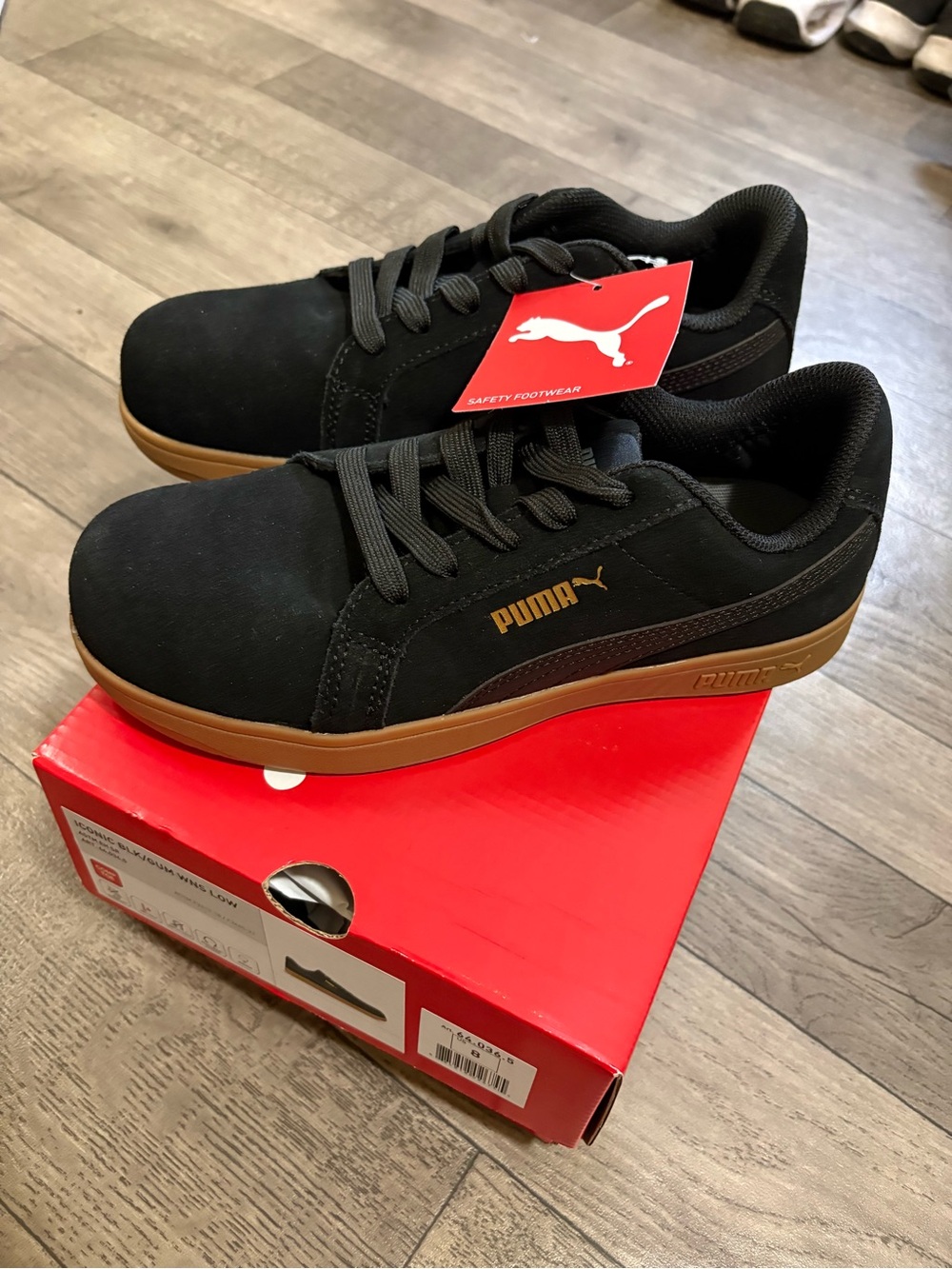 Puma Black Composite Toe Safety Sneakers with Gum Sole